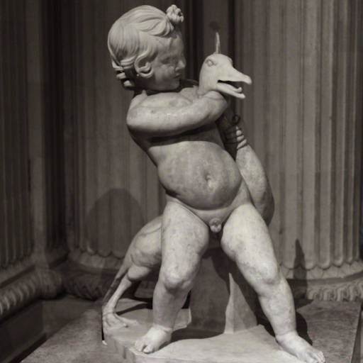Grèce antique (IIe siècle avant Jésus-Christ) : Enfant luttant avec une oie