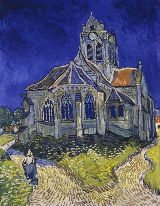 梵高（1890）：Auvers-sur-Oise教堂
