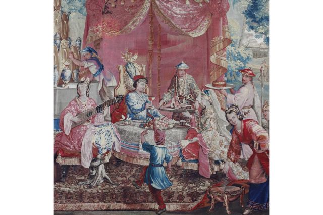 法国挂毯 (17世纪) : 中国皇帝吃点心