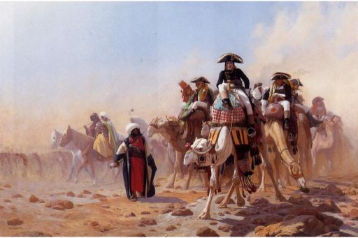JL. Gerome (1867) : 拿破仑和他的将军们在埃及