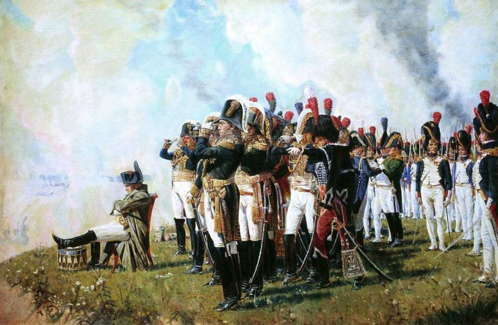 V. Vereshagin (1897) : 拿破仑和将军们在Borodino战场