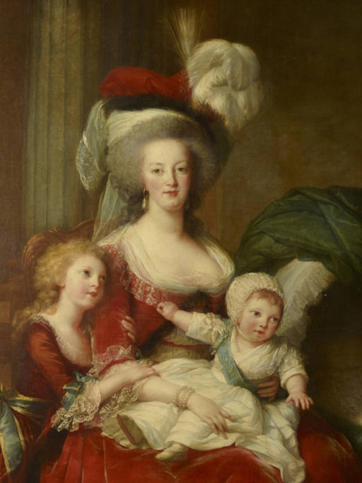 Vigée-Le Brun (1787) : 玛丽-安托瓦内特(局部)