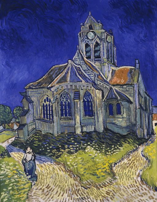 梵高(1890):Auvers-sur-Oise教堂